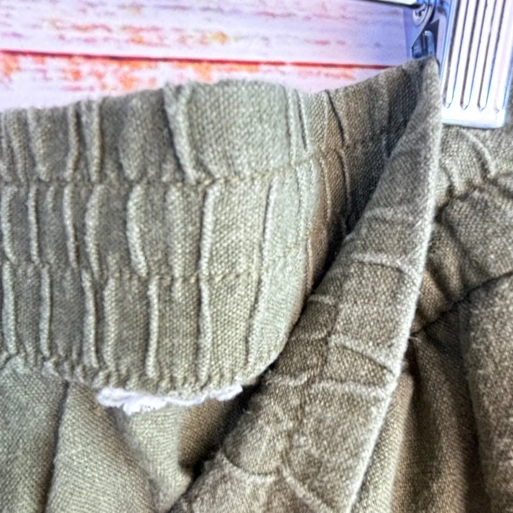 Linen Blend Wide Leg Crop Pants Banana Republic S Olive Green‎ Coastal Earthy